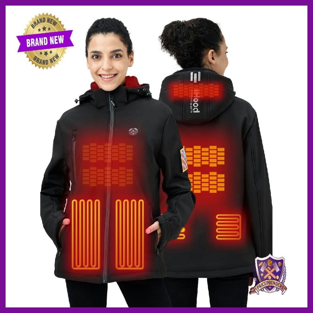 Women's Heated Jacket With Battery Pack Waterproof Winter Outdoor Coat